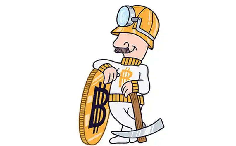 A person inspecting a mining rig, likely a technician or the miner himself.